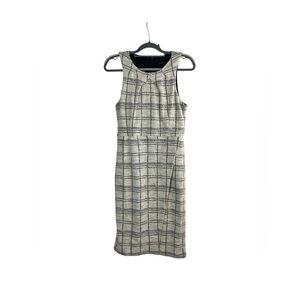 Banana Republic Tweed Midi Dress Size 4 NWT Black White Career Business Sheath